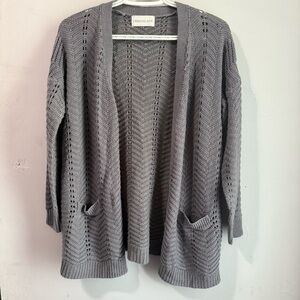 Gray Knit Cardigan